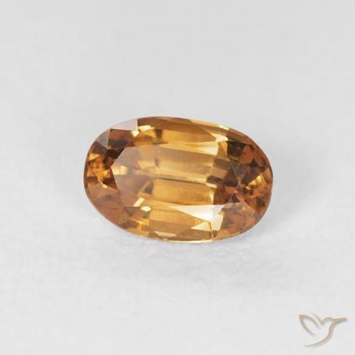 9,17 ctw natürlicher Rostorange Zirkon, Oval, VVS