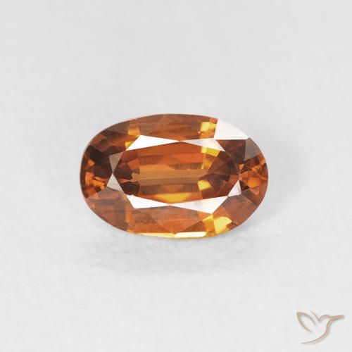 0.73ct Natürlicher orange-braun Zirkon, Oval, VVS