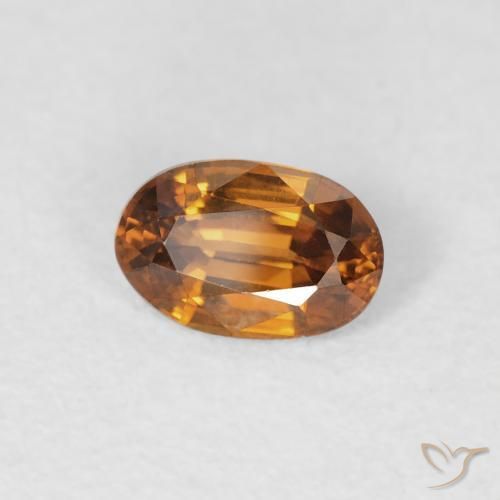 9,17 ctw natürlicher orange-braun Zirkon, Oval, VVS-VS