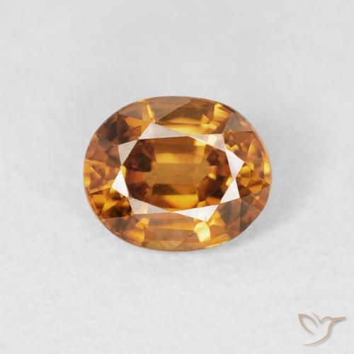 0.96ct Natürlicher orange-braun Zirkon, Oval, VVS-VS
