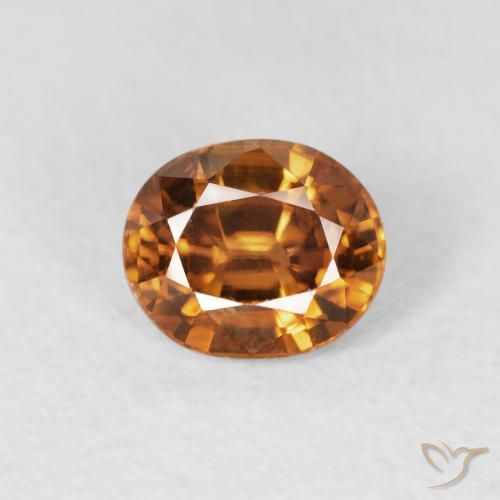 1.02ct Natürlicher Mittelorange Zirkon, Oval, VS