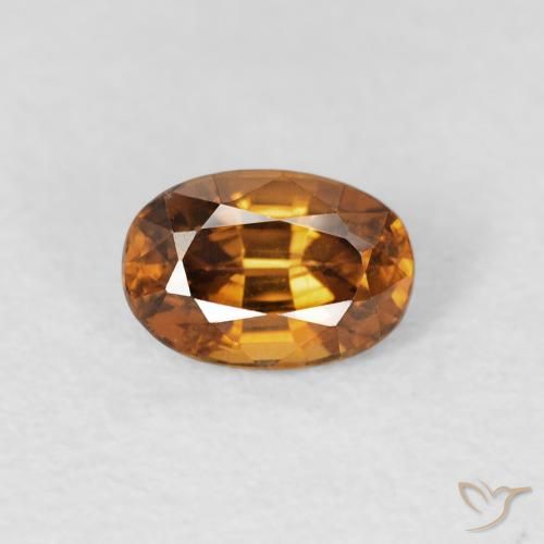 0.84ct Natürlicher orange-braun Zirkon, Oval, VS