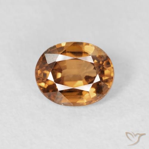 0.95ct Natürlicher Mittelorange Zirkon, Oval, VS