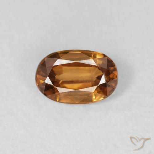 0.70ct Natürlicher bräunlich-orange Zirkon, Oval, VVS-VS