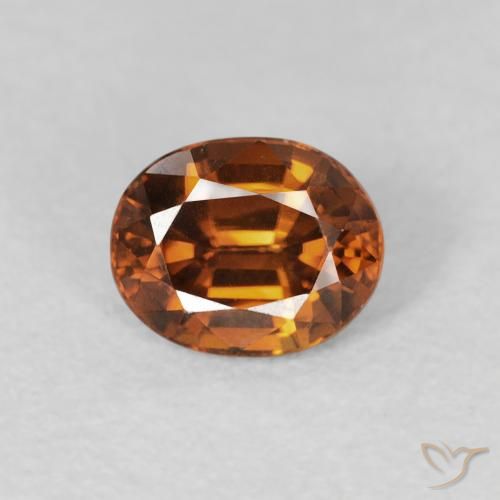 1.12ct Natürlicher Tiefes bräunliches Orange Zirkon, Oval, VVS-VS