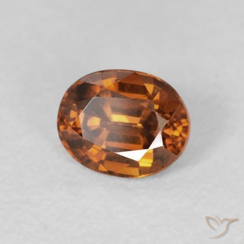 9,17 ctw natürlicher Tiefes bräunliches Orange Zirkon, Oval, VVS-VS