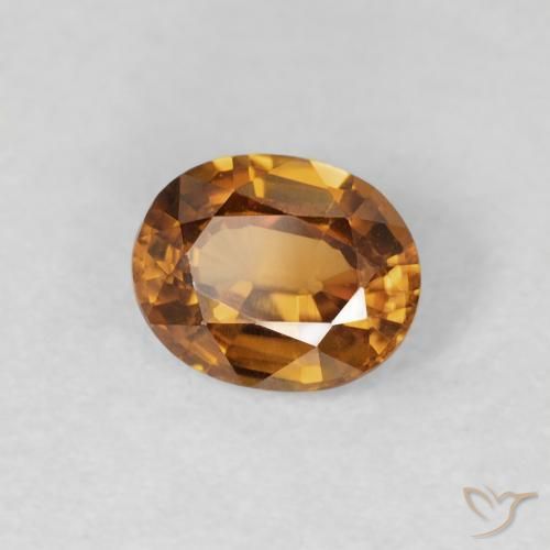 9,17 ctw natürlicher orange-braun Zirkon, Oval, VVS-VS