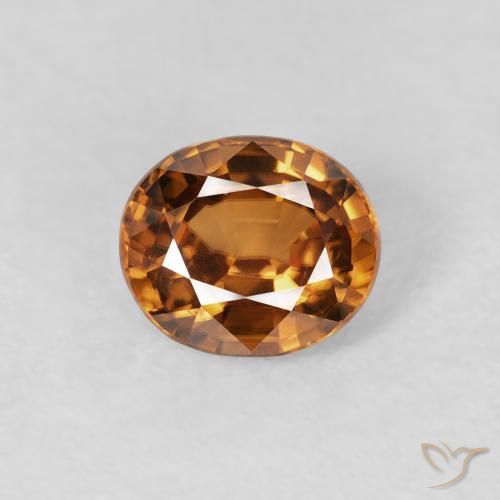 1.02ct Natürlicher Mittelorange Zirkon, Oval, VVS-VS