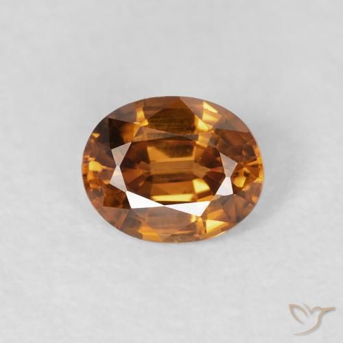 0.90ct Natürlicher Mittelorange Zirkon, Oval, VVS-VS