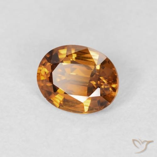 9,17 ctw natürlicher Mittelorange Zirkon, Oval, VVS-VS