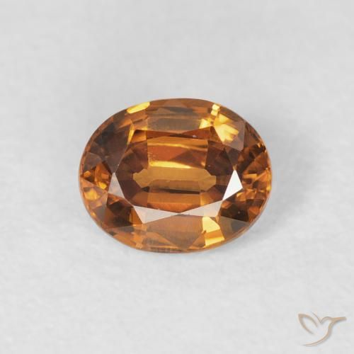1.02ct Natürlicher orange-braun Zirkon, Oval, VS
