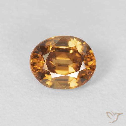 0.97ct Natürlicher orange-braun Zirkon, Oval, VVS-VS
