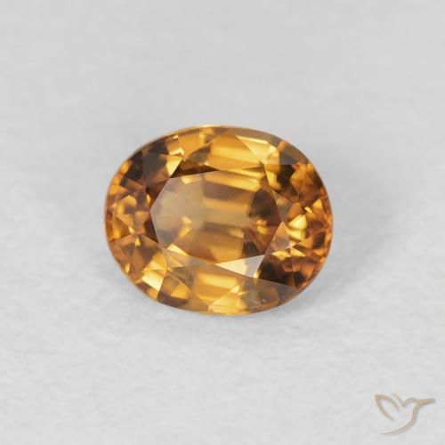 9,17 ctw natürlicher orange-braun Zirkon, Oval, VVS-VS