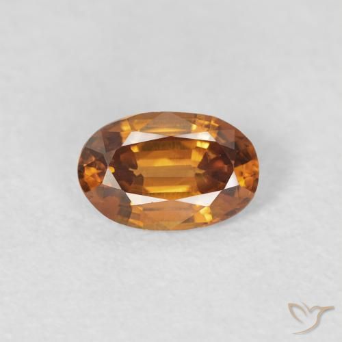 0.66ct Natürlicher Mittelorange Zirkon, Oval, VVS-VS