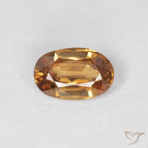 0.70ct Natürlicher Mittelorange Zirkon, Oval, VVS-VS