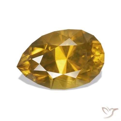 9,17 ctw natürlicher Mittleres Gold Zirkon, Birnenform, VVS-VS