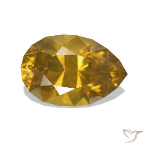 9,17 ctw natürlicher Mittleres Gold Zirkon, Birnenform, VVS-VS
