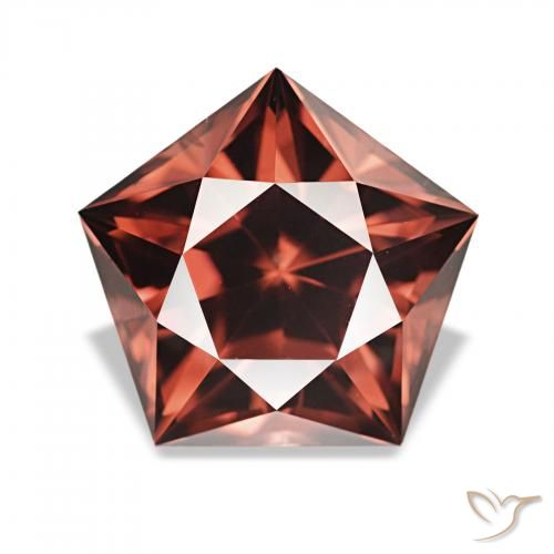 3.46ct tiefrose-rot Zirkon, Fantasie, VVS