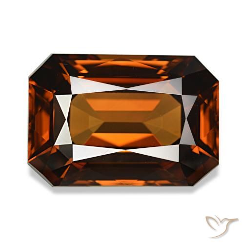 8,23 ctw natürlicher orangefarbener Zirkon, Smaragdschliff, VVS