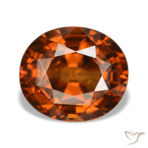 5.09ct Orangefarbener Zirkon, Oval, VVS-VS