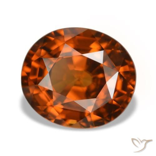 5,09 ctw natürlicher orangefarbener Zirkon, Oval Schliff, VVS-VS