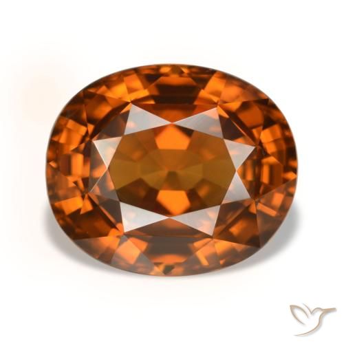 5,52 ctw natürlicher orangefarbener Zirkon, Oval Schliff, VVS
