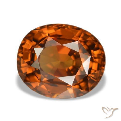 5,52 ctw natürlicher orangefarbener Zirkon, Oval Schliff, VVS