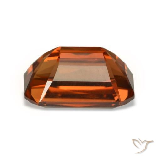 6,24 ctw natürlicher orangefarbener Zirkon, Smaragdschliff, VVS