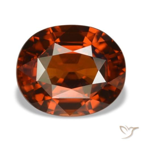 5,14 ctw natürlicher orangefarbener Zirkon, Oval Schliff, VVS