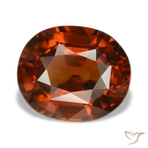 5,14 ctw natürlicher orangefarbener Zirkon, Oval Schliff, VVS