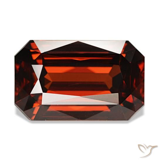 8,30 ctw natürlicher roter Zirkon, Smaragdschliff, VVS