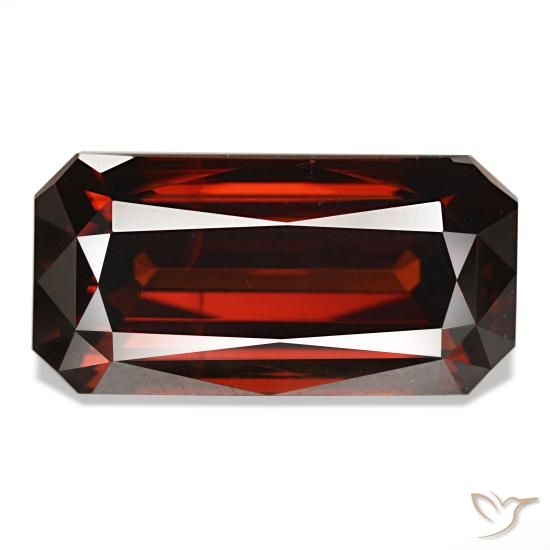 11.44ct Roter Zirkon, Smaragdschliff, VVS-VS