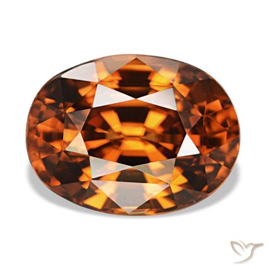 5,12 ctw natürlicher orangefarbener Zirkon, Oval Schliff, VVS