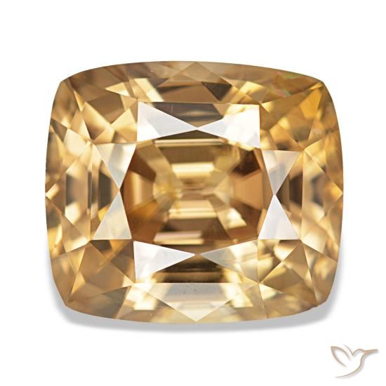 7,41 ctw natürlicher goldener Zirkon, Kissenschliff, VVS-VS
