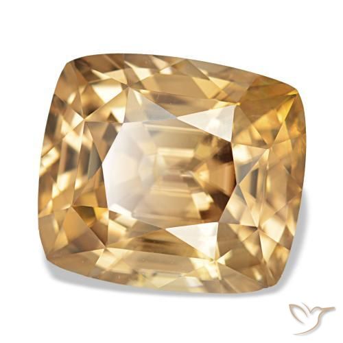 7,41 ctw natürlicher goldener Zirkon, Kissenschliff, VVS-VS